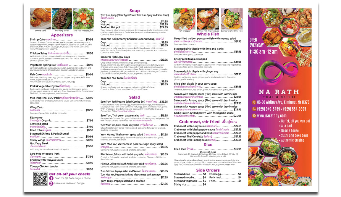 Thai Menu